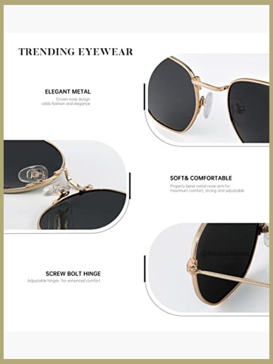 Polarized Square Sunglasses with Metal Frame, UV Protection, Unisex main image 2